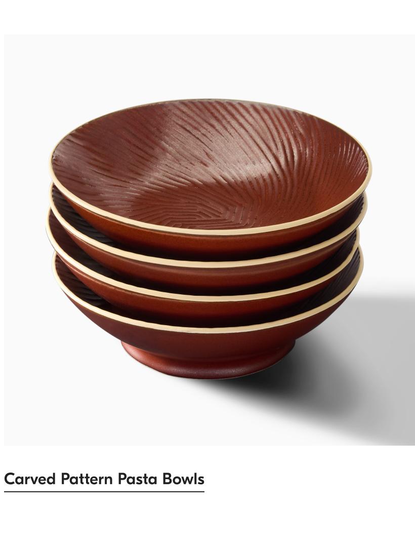 Carved Pattern Pasta Bowl